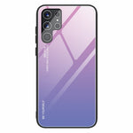 For Samsung Galaxy S22 Ultra 5G Gradient Color Tempered Glass Back + TPU Frame Mobile Phone Case