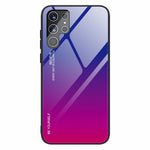 For Samsung Galaxy S22 Ultra 5G Gradient Color Tempered Glass Back + TPU Frame Mobile Phone Case