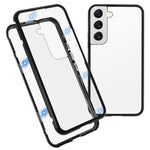 For Samsung Galaxy S22 5G Aluminium Alloy Frame + Double-sided Tempered Glass Phone Case Full Coverage Mobile Phone Cover
