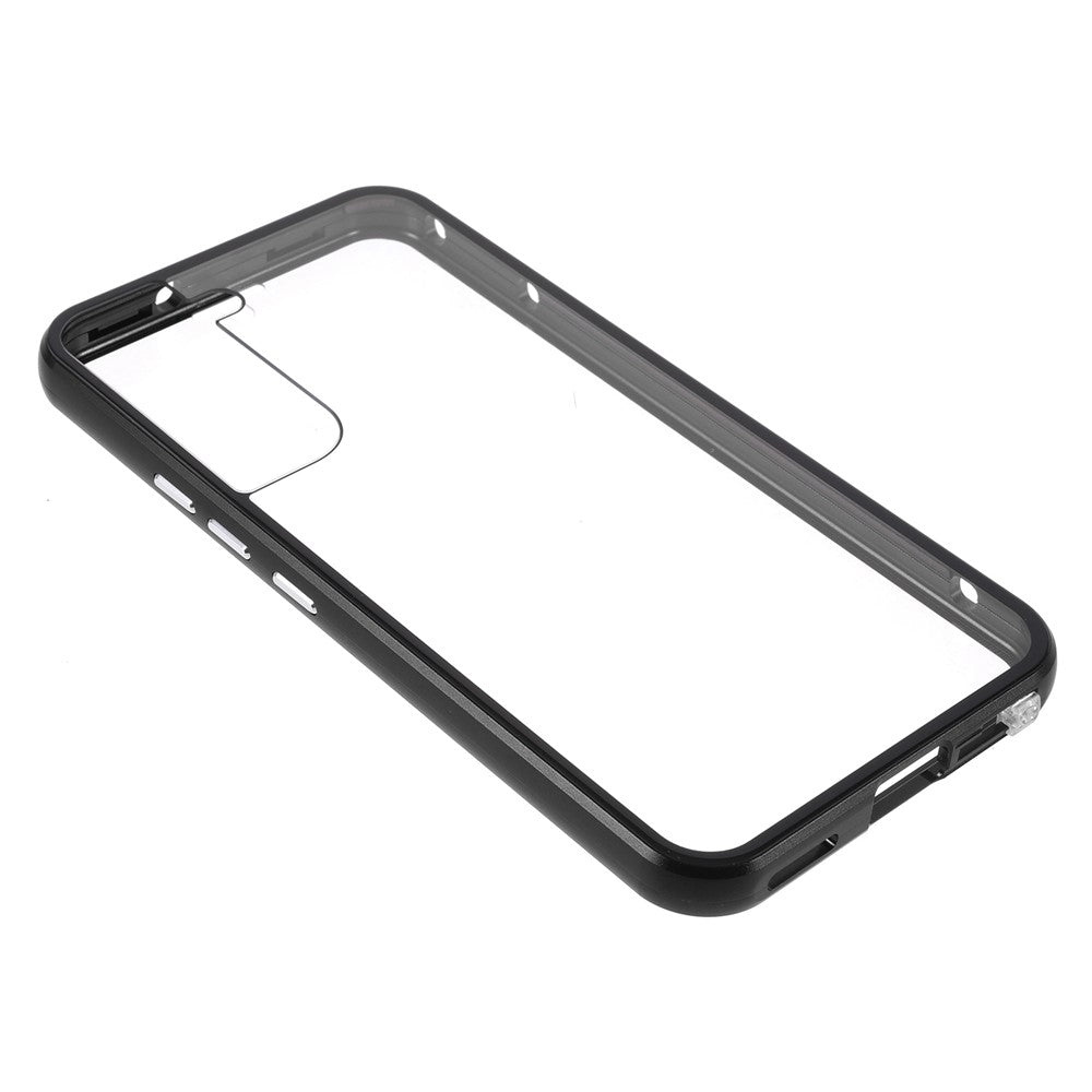 For Samsung Galaxy S22 5G Aluminium Alloy Frame + Double-sided Tempered Glass Phone Case Full Coverage Mobile Phone Cover