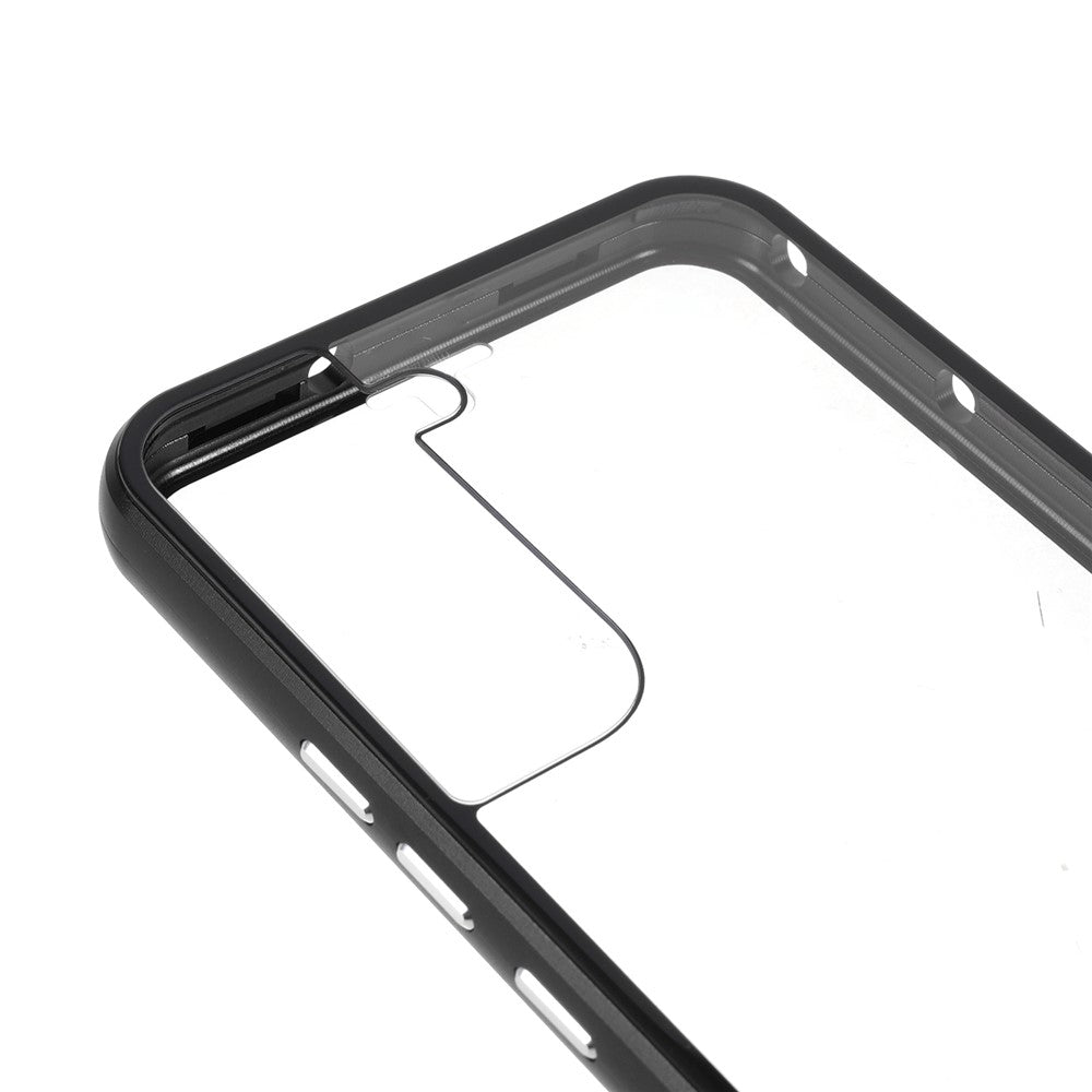 For Samsung Galaxy S22 5G Aluminium Alloy Frame + Double-sided Tempered Glass Phone Case Full Coverage Mobile Phone Cover