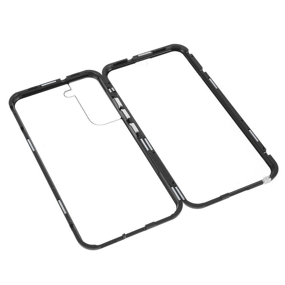 For Samsung Galaxy S22 5G Aluminium Alloy Frame + Double-sided Tempered Glass Phone Case Full Coverage Mobile Phone Cover