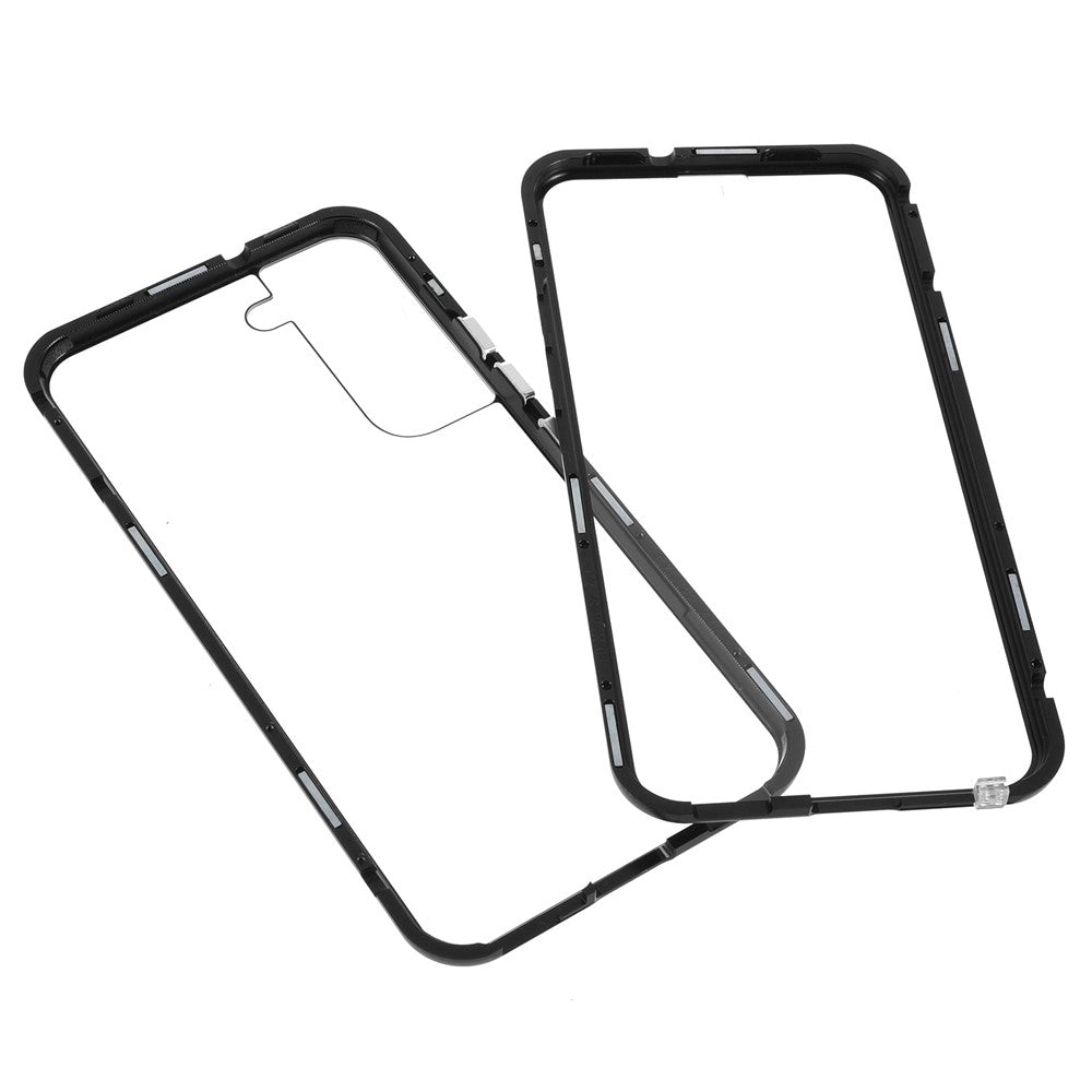 For Samsung Galaxy S22 5G Aluminium Alloy Frame + Double-sided Tempered Glass Phone Case Full Coverage Mobile Phone Cover