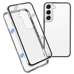 For Samsung Galaxy S22 5G Aluminium Alloy Frame + Double-sided Tempered Glass Phone Case Full Coverage Mobile Phone Cover