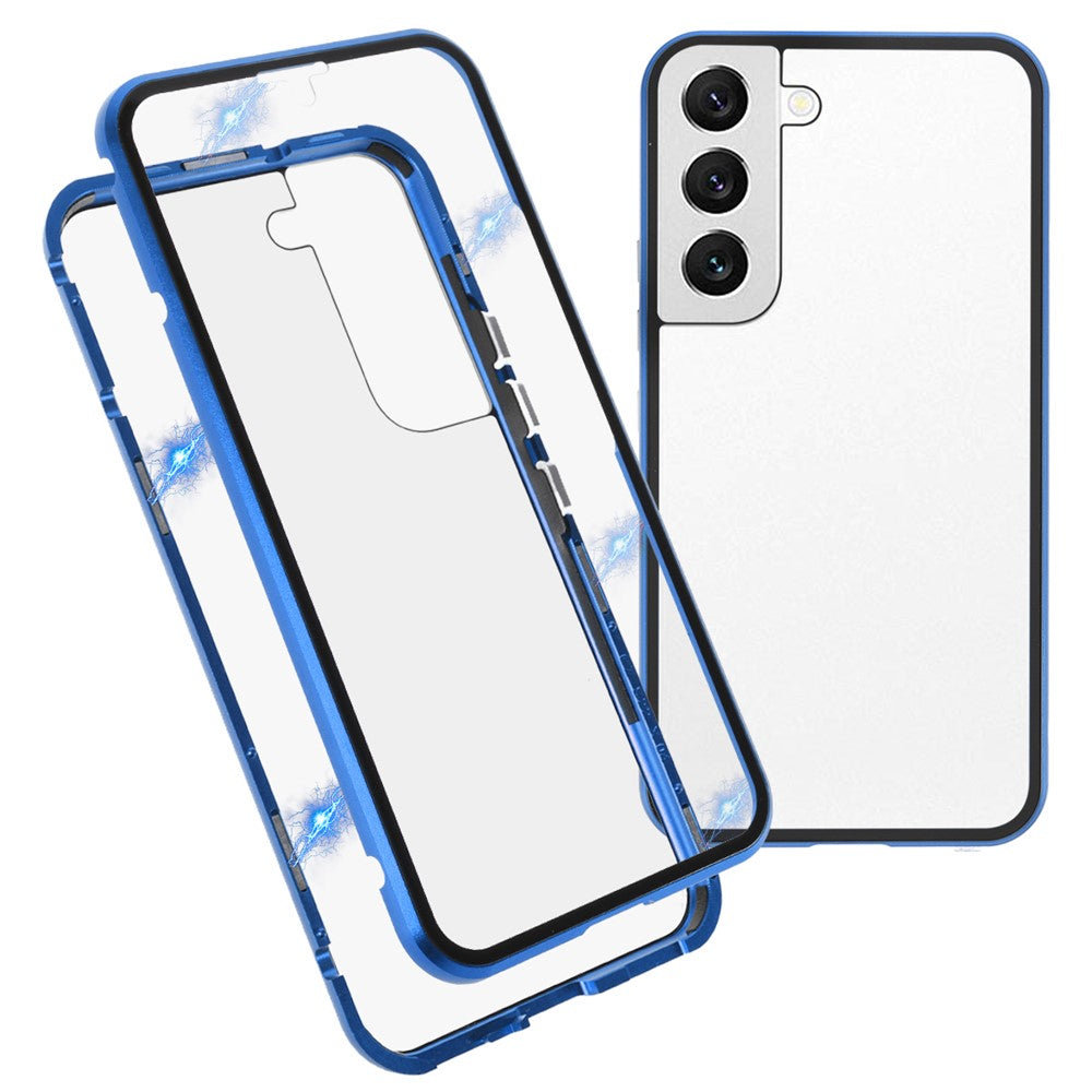 Samsung Galaxy S22 5G Ram i aluminiumlegering + Dubbelsidigt härdat glasfodral Heltäckande mobilmobilfodral