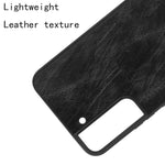 For Samsung Galaxy S22 5G Back Cover PU Leather Coated Hard PC + Soft TPU Business Stitching Case