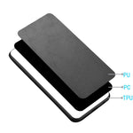 For Samsung Galaxy S22 5G Back Cover PU Leather Coated Hard PC + Soft TPU Business Stitching Case