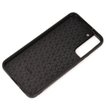 For Samsung Galaxy S22 5G Back Cover PU Leather Coated Hard PC + Soft TPU Business Stitching Case