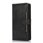 For Samsung Galaxy S22+ 5G Wrist Strap Magnetic Clasp Split Leather Phone Stand Case Protector with Multiple Card Slots