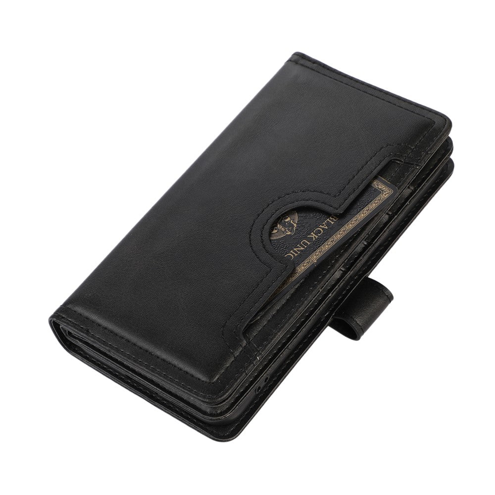 For Samsung Galaxy S22+ 5G Wrist Strap Magnetic Clasp Split Leather Phone Stand Case Protector with Multiple Card Slots