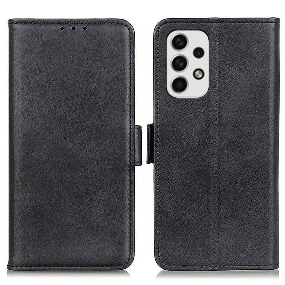 For Samsung Galaxy A23 5G Textured PU Leather Cover Wallet Stand Inner TPU Shell Phone Case