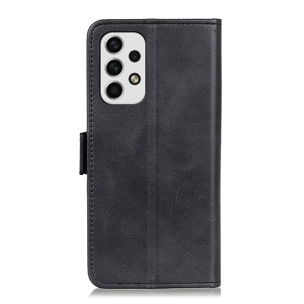 For Samsung Galaxy A23 5G Textured PU Leather Cover Wallet Stand Inner TPU Shell Phone Case