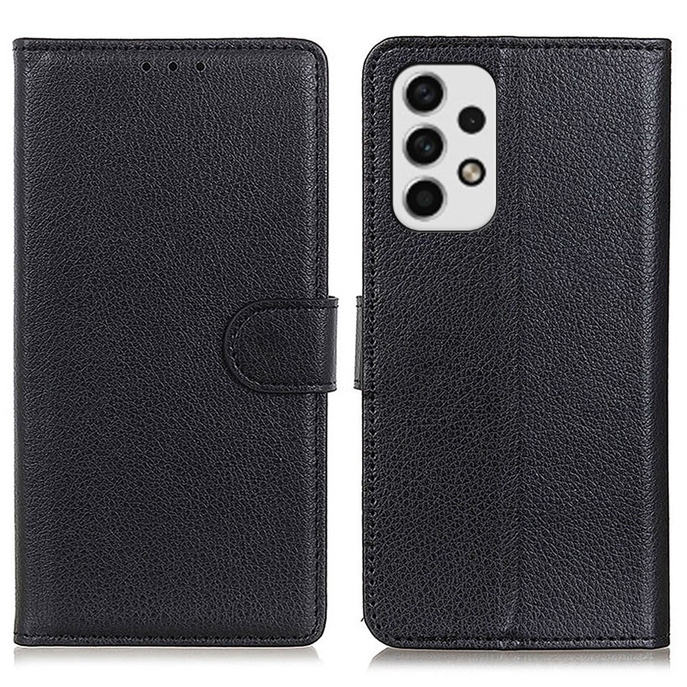 For Samsung Galaxy A23 4G / 5G Litchi Texture PU Leather Magnetic Clasp Stand Case Wallet Flip Phone Case