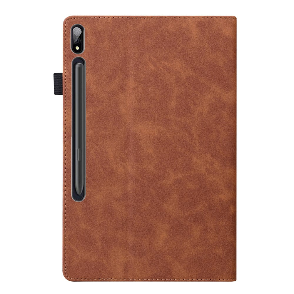 Til Samsung Galaxy Tab S9+ / S8+ / S7+ PU-læder flip stand cover i pungdesign til erhverv, tablet-etui med blyantsholder og automatisk vågne-/dvalefunktion