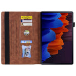 Til Samsung Galaxy Tab S9+ / S8+ / S7+ PU-læder flip stand cover i pungdesign til erhverv, tablet-etui med blyantsholder og automatisk vågne-/dvalefunktion