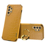 Til Samsung Galaxy A32 5G/M32 5G-cover med krokodilletekstur, PU-læder og TPU samt 6D galvaniseret støtteben