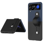 For Samsung Galaxy Z Flip3 5G Contrasting Color Design Folding Phone Case with Wristband Kickstand