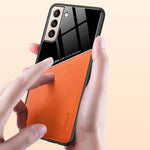 For Samsung Galaxy S22 5G Phone Case Shockproof Cover Anti-Fall TPU Frame Phone Protector with Magnetic Metal Sheet