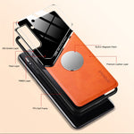 For Samsung Galaxy S22 5G Phone Case Shockproof Cover Anti-Fall TPU Frame Phone Protector with Magnetic Metal Sheet
