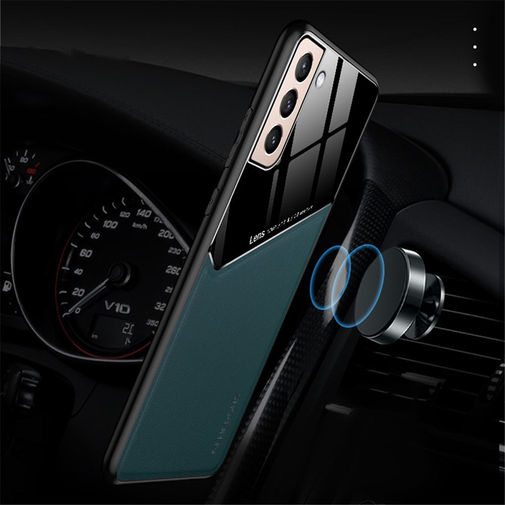 For Samsung Galaxy S22 5G Phone Case Shockproof Cover Anti-Fall TPU Frame Phone Protector with Magnetic Metal Sheet
