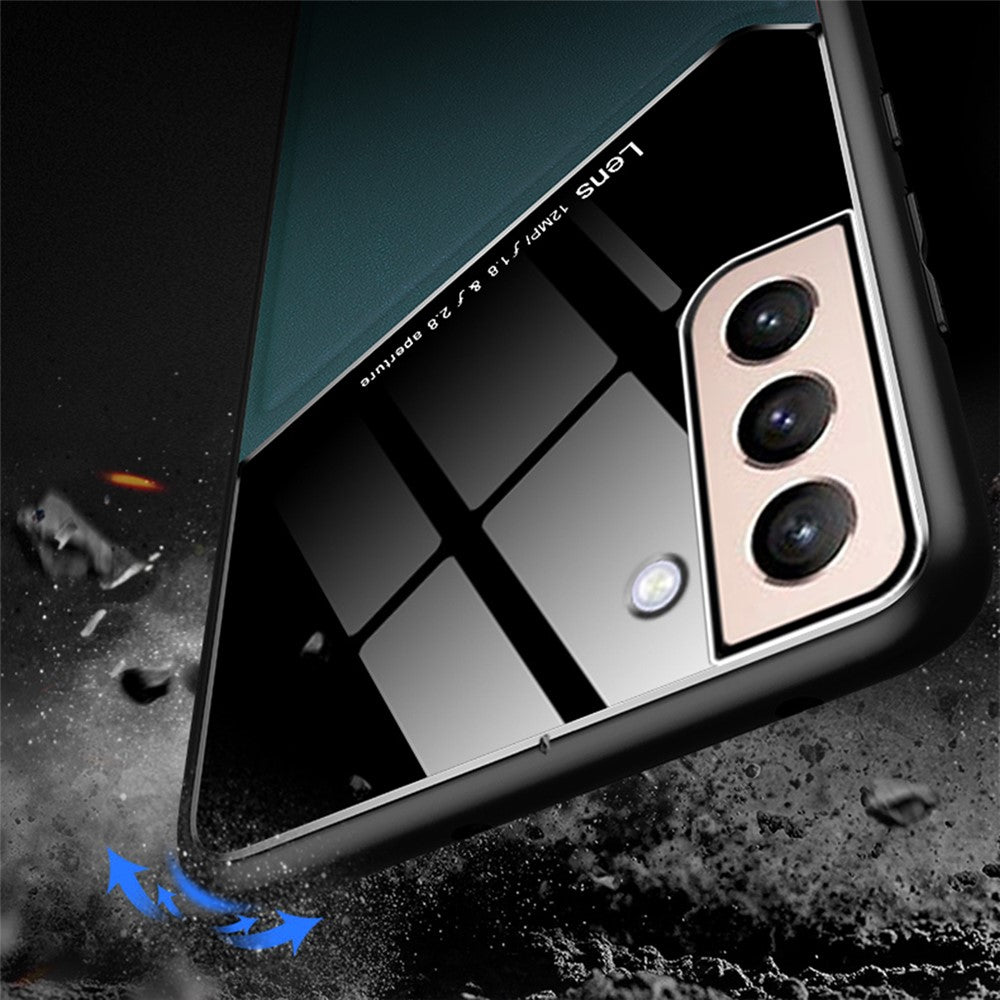 For Samsung Galaxy S22 5G Phone Case Shockproof Cover Anti-Fall TPU Frame Phone Protector with Magnetic Metal Sheet
