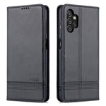 AZNS til Samsung Galaxy A13 4G Magnetisk Absorption Tekstureret PU Læder Pung Flip Cover Foldbar Stander Beskyttende Etui