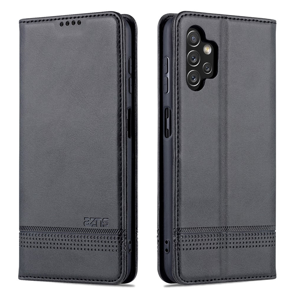 AZNS til Samsung Galaxy A13 4G Magnetisk Absorption Tekstureret PU Læder Pung Flip Cover Foldbar Stander Beskyttende Etui