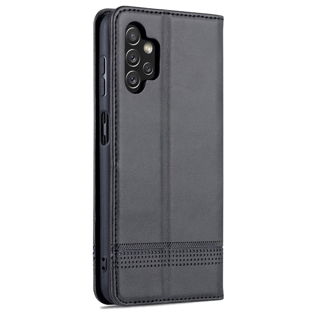 AZNS til Samsung Galaxy A13 4G Magnetisk Absorption Tekstureret PU Læder Pung Flip Cover Foldbar Stander Beskyttende Etui