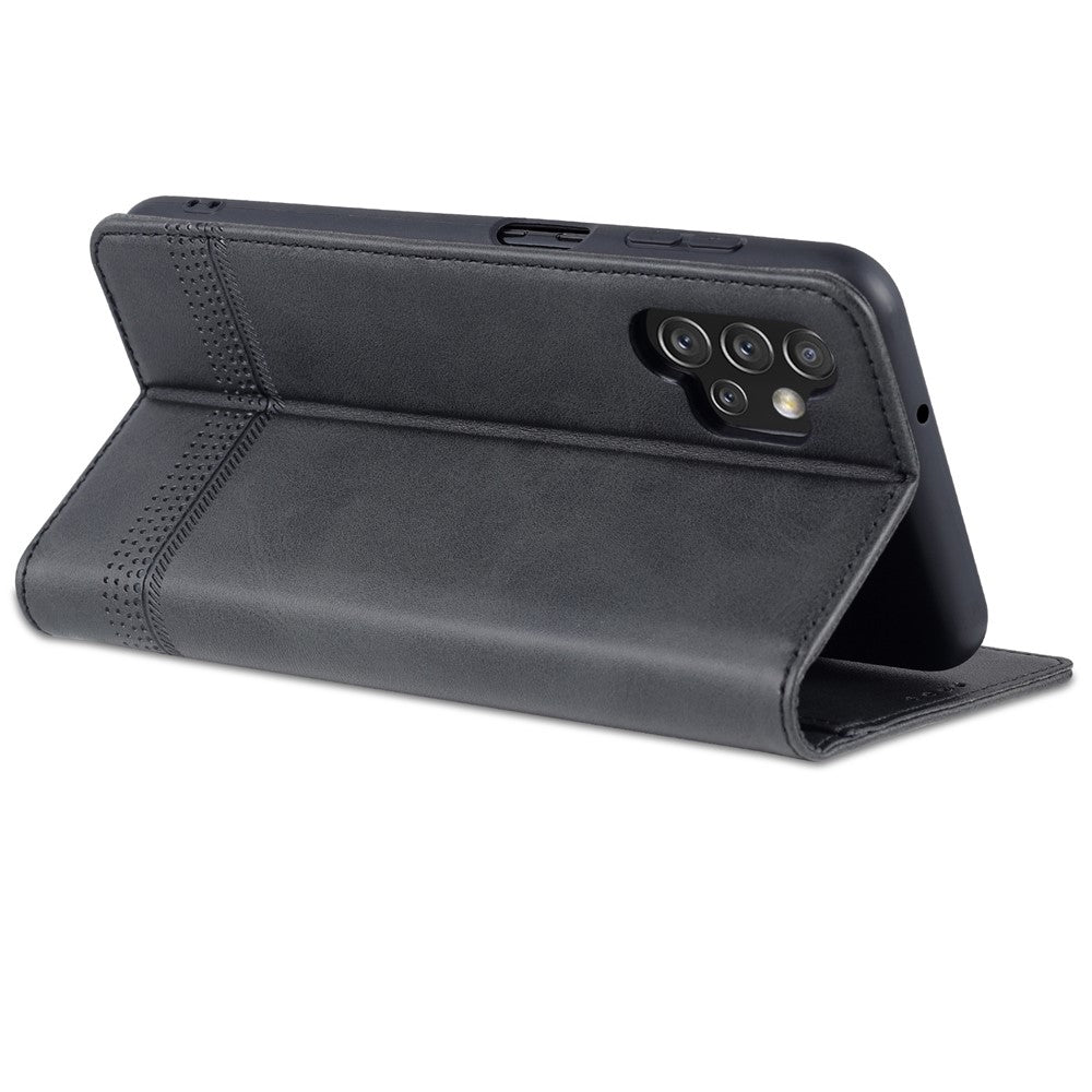 AZNS til Samsung Galaxy A13 4G Magnetisk Absorption Tekstureret PU Læder Pung Flip Cover Foldbar Stander Beskyttende Etui