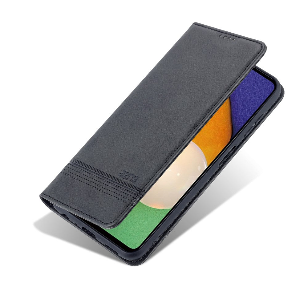 AZNS til Samsung Galaxy A13 4G Magnetisk Absorption Tekstureret PU Læder Pung Flip Cover Foldbar Stander Beskyttende Etui