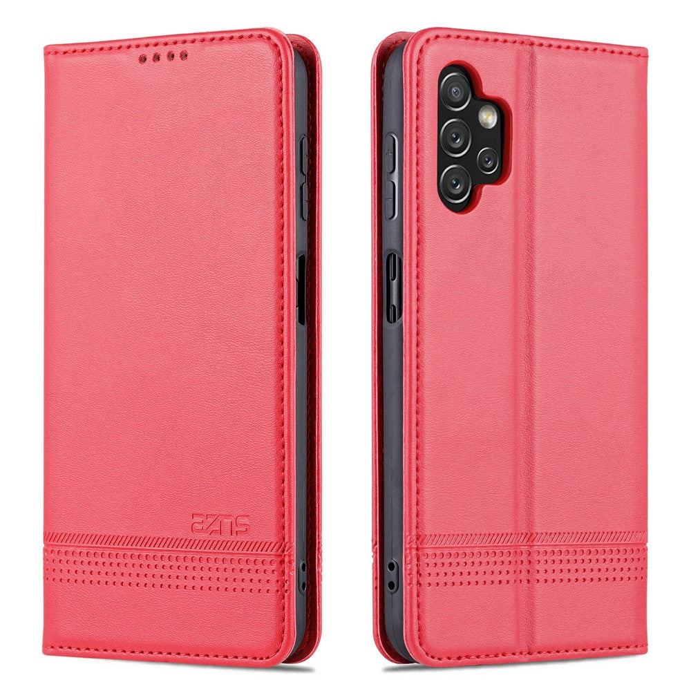 AZNS til Samsung Galaxy A13 4G Magnetisk Absorption Tekstureret PU Læder Pung Flip Cover Foldbar Stander Beskyttende Etui