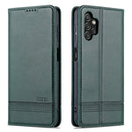 AZNS til Samsung Galaxy A13 4G Magnetisk Absorption Tekstureret PU Læder Pung Flip Cover Foldbar Stander Beskyttende Etui