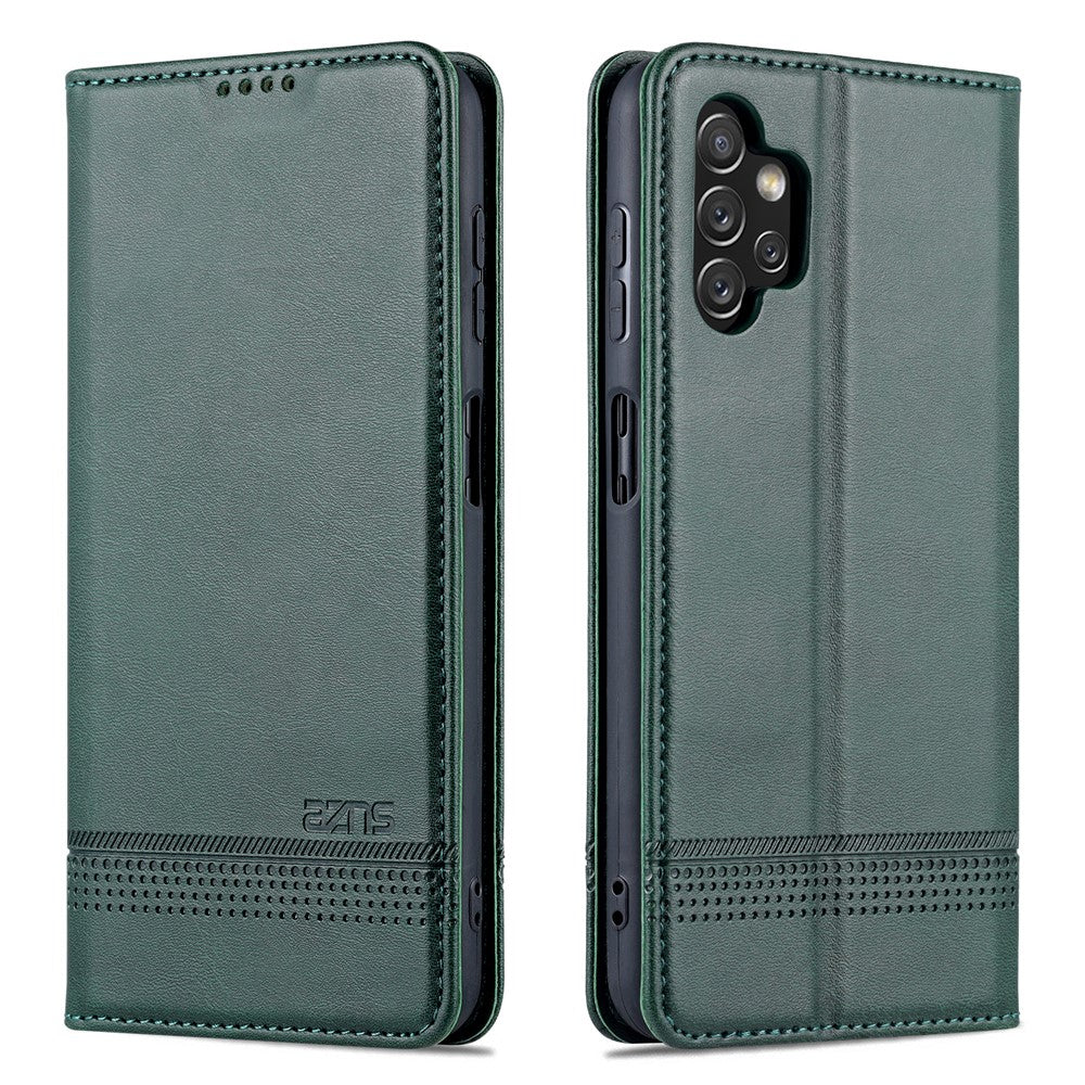 AZNS til Samsung Galaxy A13 4G Magnetisk Absorption Tekstureret PU Læder Pung Flip Cover Foldbar Stander Beskyttende Etui