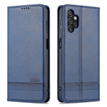 AZNS til Samsung Galaxy A13 4G Magnetisk Absorption Tekstureret PU Læder Pung Flip Cover Foldbar Stander Beskyttende Etui