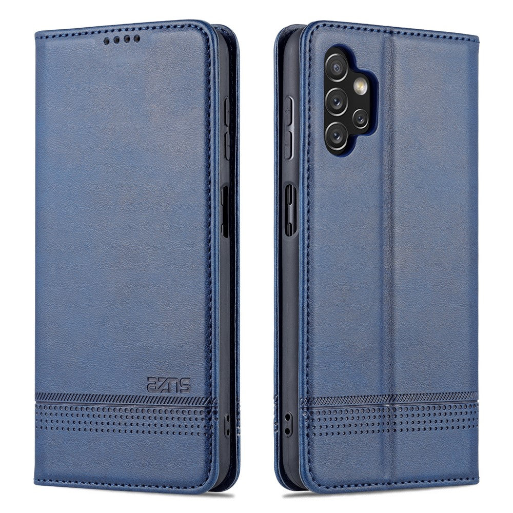 AZNS til Samsung Galaxy A13 4G Magnetisk Absorption Tekstureret PU Læder Pung Flip Cover Foldbar Stander Beskyttende Etui