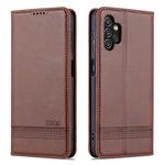 AZNS til Samsung Galaxy A13 4G Magnetisk Absorption Tekstureret PU Læder Pung Flip Cover Foldbar Stander Beskyttende Etui