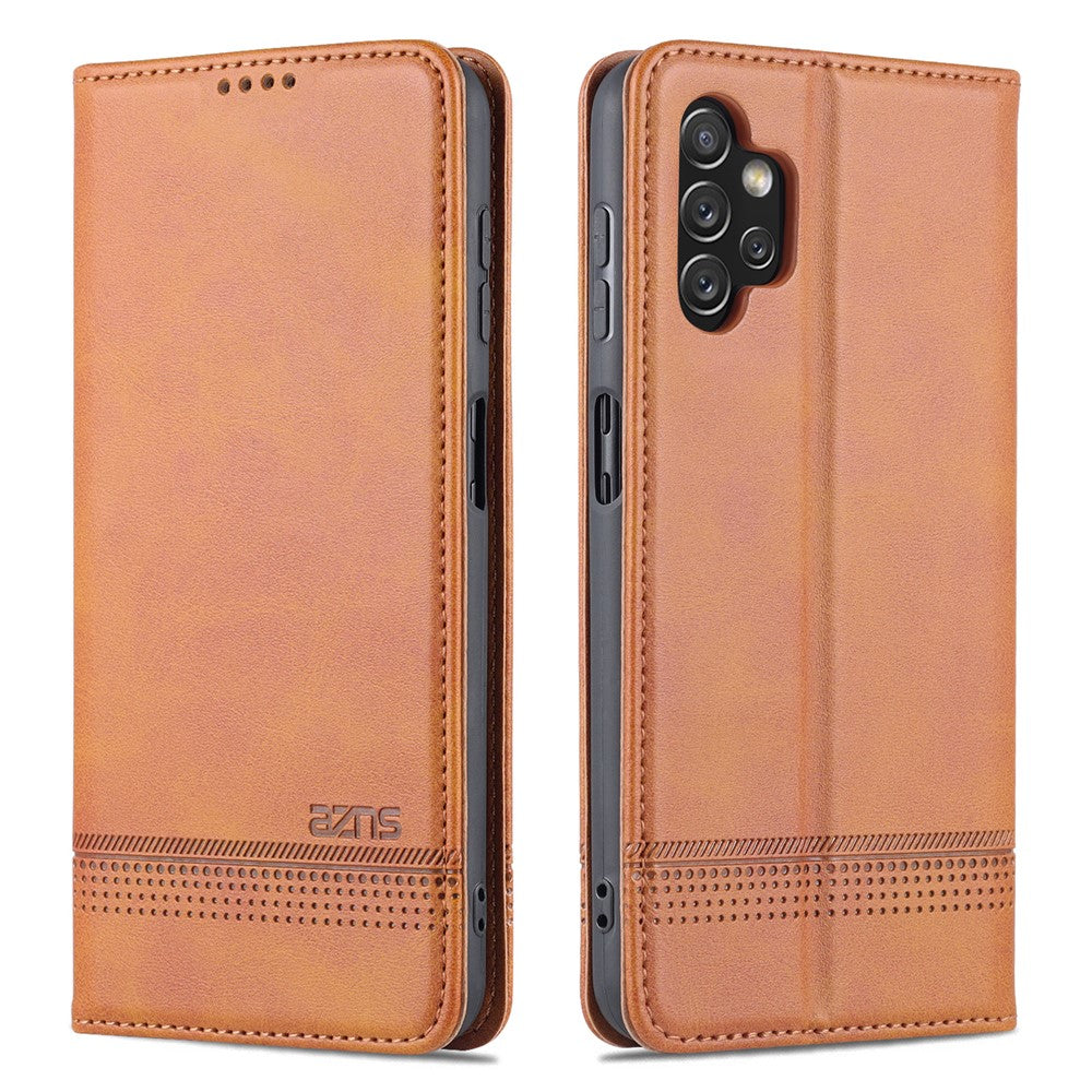 AZNS til Samsung Galaxy A13 4G Magnetisk Absorption Tekstureret PU Læder Pung Flip Cover Foldbar Stander Beskyttende Etui