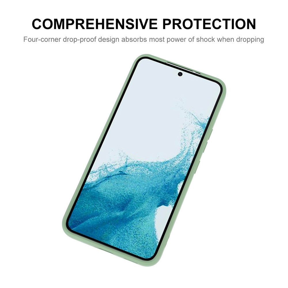ENKAY HAT PRINCE for Samsung Galaxy S22+ 5G Solid Color Straight Edge Precise Cutout Phone Cover Liquid Silicone Flexible Protective Case