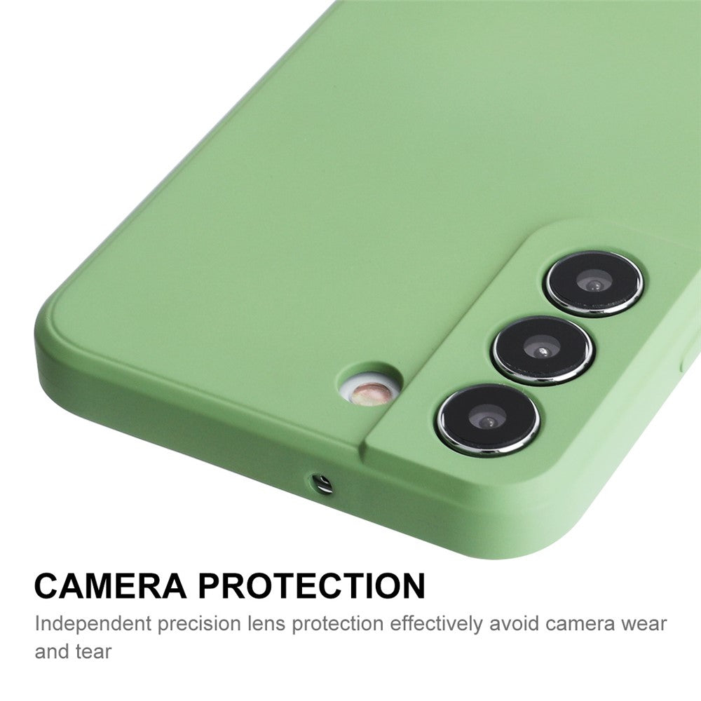 ENKAY HAT PRINCE for Samsung Galaxy S22+ 5G Solid Color Straight Edge Precise Cutout Phone Cover Liquid Silicone Flexible Protective Case