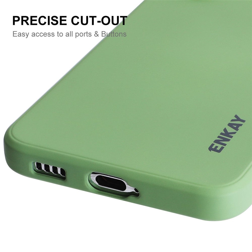 ENKAY HAT PRINCE for Samsung Galaxy S22+ 5G Solid Color Straight Edge Precise Cutout Phone Cover Liquid Silicone Flexible Protective Case