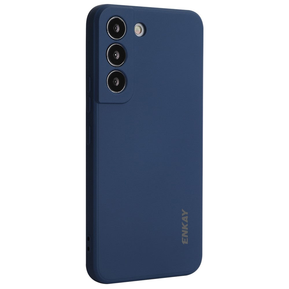 ENKAY HAT PRINCE for Samsung Galaxy S22+ 5G Solid Color Straight Edge Precise Cutout Phone Cover Liquid Silicone Flexible Protective Case