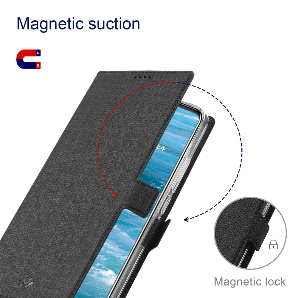 VILI K Series Stand Wallet Leather Case for Samsung Galaxy S22+ 5G, Double Magnetic Clasp Phone Cover