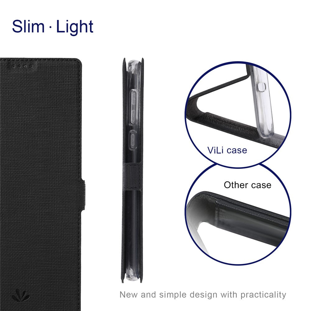 VILI K Series Stand Wallet Leather Case for Samsung Galaxy S22+ 5G, Double Magnetic Clasp Phone Cover