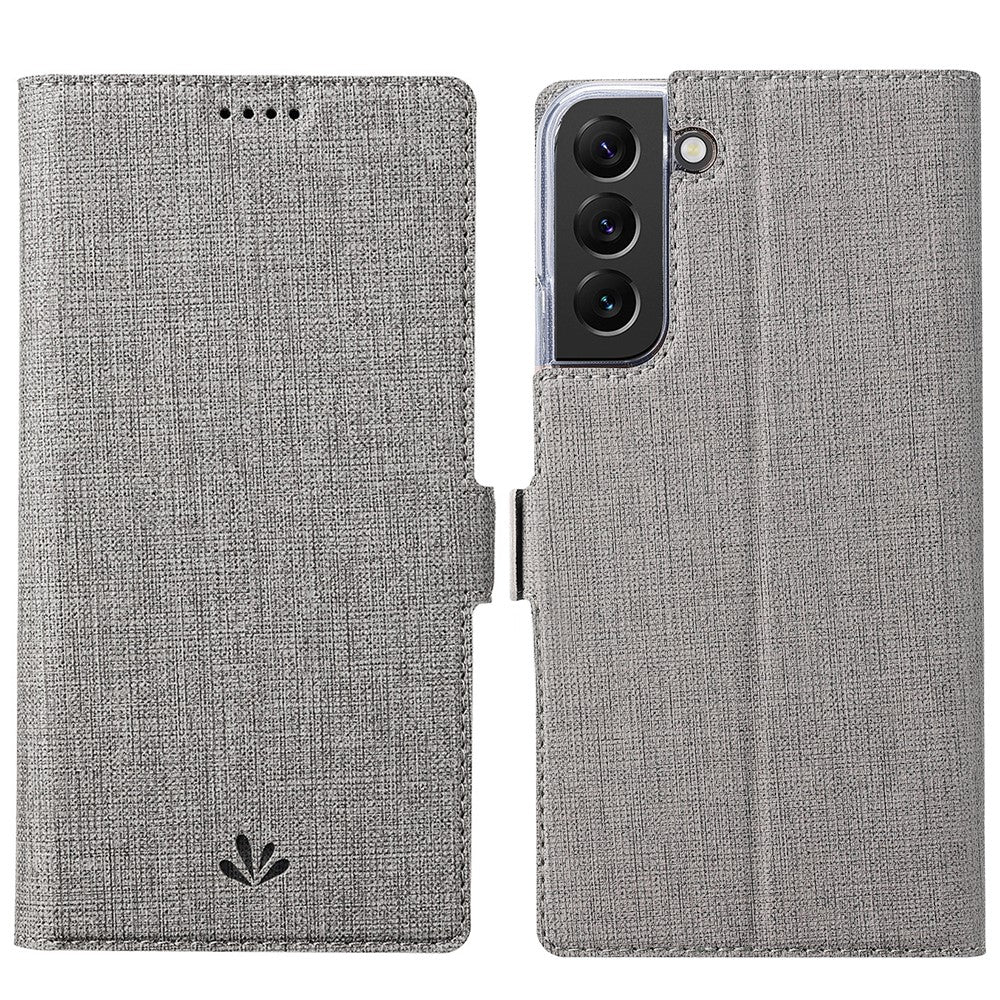 VILI K Series Stand Wallet Leather Case for Samsung Galaxy S22+ 5G, Double Magnetic Clasp Phone Cover