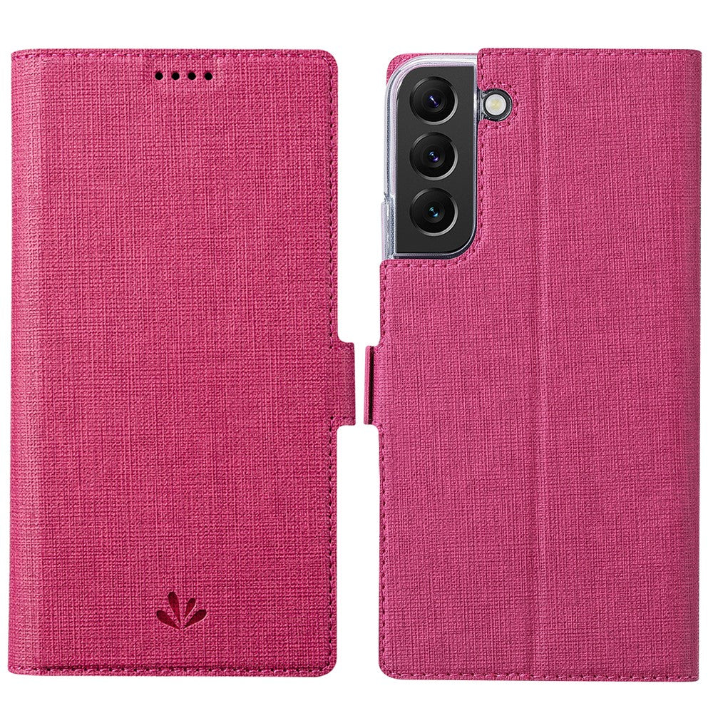 VILI K Series Stand Wallet Leather Case for Samsung Galaxy S22+ 5G, Double Magnetic Clasp Phone Cover