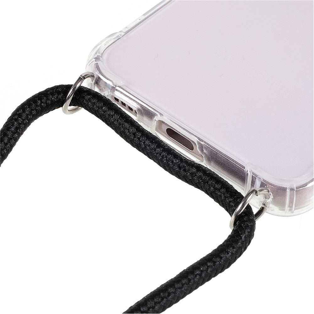 Crystal Clear TPU Cover for Samsung Galaxy S22 5G, Reinforced Four Corner Shockproof Phone Case with Lanyard