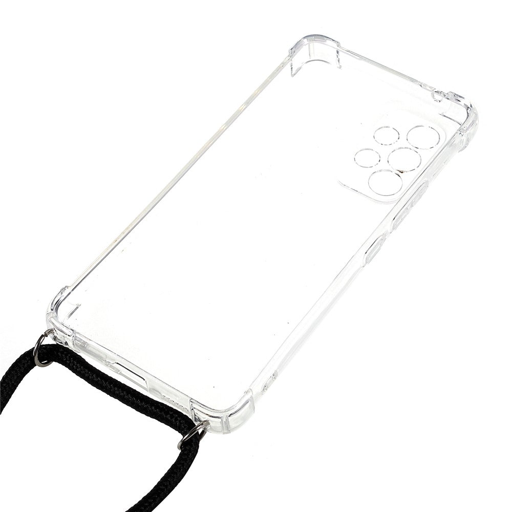For Samsung Galaxy A53 5G Four Corner Airbag Anti-fall Protection TPU Phone Case with Lanyard
