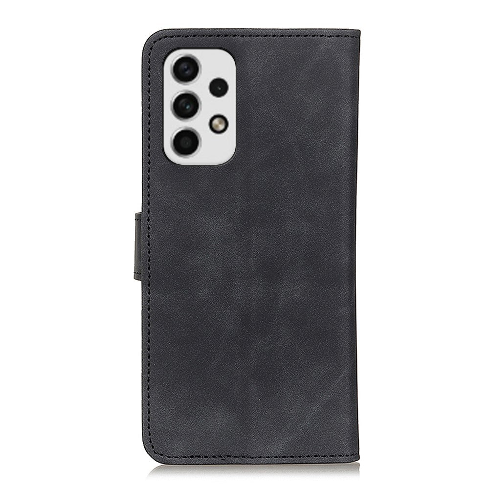 KHAZNEH Retro tekstur PU-lædercover til Samsung Galaxy A23 4G / 5G (Global version) med pungstativ Anti-drop telefoncover tilbehør