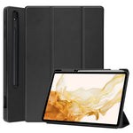 Til Samsung Galaxy Tab S8+ ridsefast, stødsikkert TPU+PU læder tredelt stander Auto Sleep/Wake design tabletcover med blyantholder