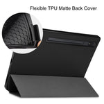 Til Samsung Galaxy Tab S8+ ridsefast, stødsikkert TPU+PU læder tredelt stander Auto Sleep/Wake design tabletcover med blyantholder